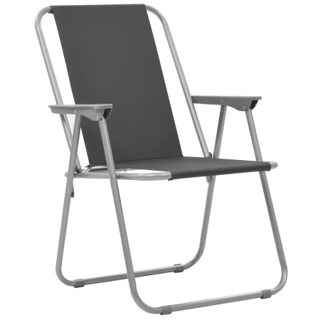vidaXL Klappbare Campingstühle 2 Stück 52 x 59 x 80 cm Grau