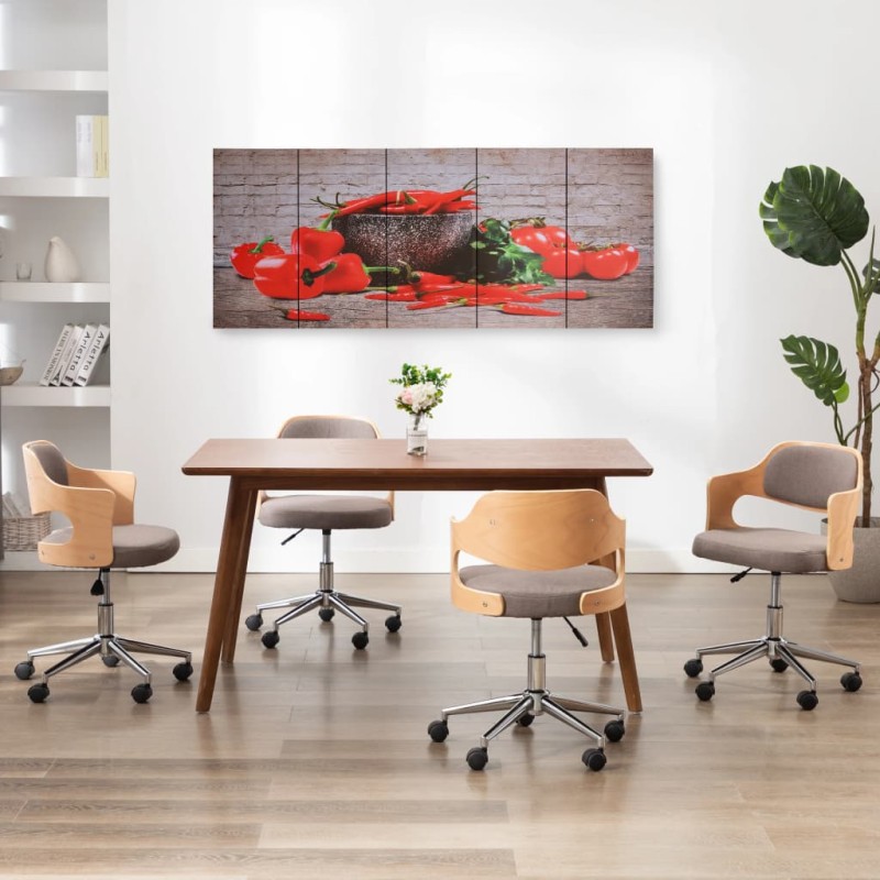 vidaXL Leinwandbild-Set Paprika Mehrfarbig 200x80 cm vidaXL Leinwandbild-Set Paprika Mehrfarbig 200x80 cm