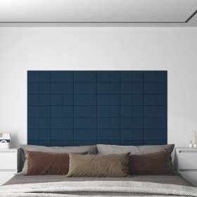 vidaXL Wandpaneele 12 Stk. Blau 30x15 cm Samt 0,54 m²