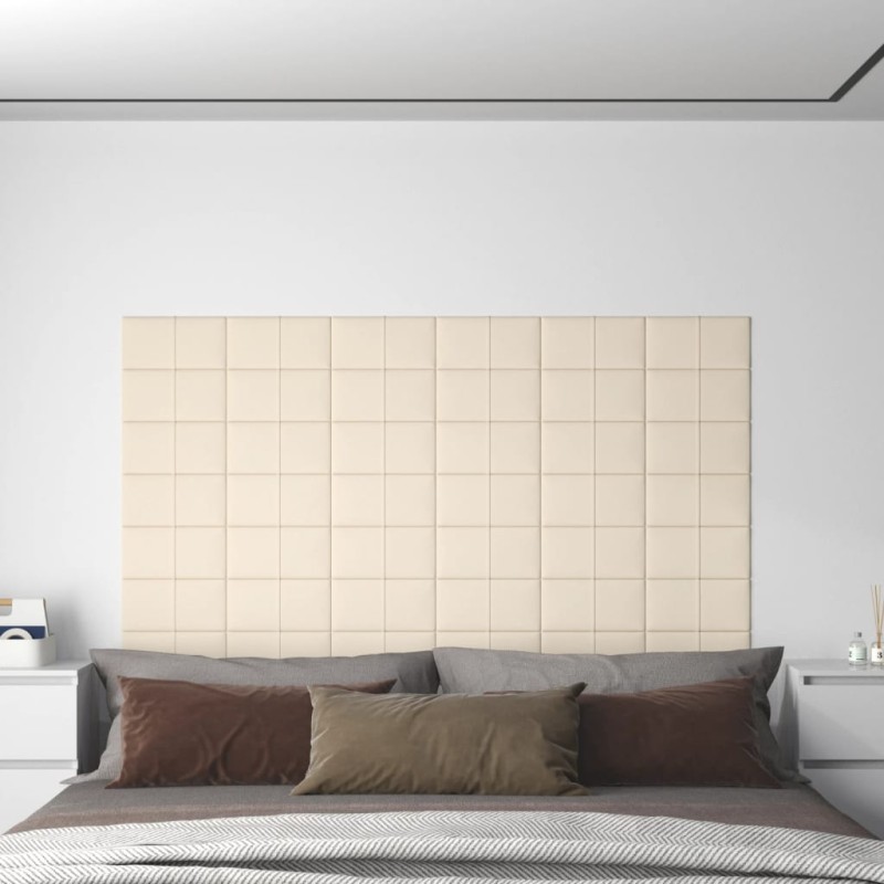 vidaXL Wandpaneele 12 Stk. Creme 30x15 cm Samt 0,54 m² vidaXL Wandpaneele 12 Stk. Creme 30x15 cm Samt 0,54 m²