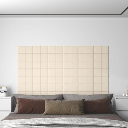 vidaXL Wandpaneele 12 Stk. Creme 30x15 cm Samt 0,54 m²