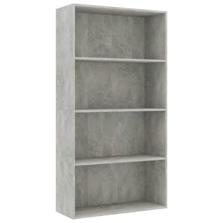 vidaXL Bücherregal 4 Fächer Betongrau 80x30x151,5 cm Holzwerkstoff