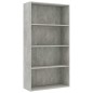 vidaXL Bücherregal 4 Fächer Betongrau 80x30x151,5 cm Holzwerkstoff vidaXL Bücherregal 4 Fächer Betongrau 80x30x151,5 cm Holzwerkstoff
