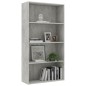 vidaXL Bücherregal 4 Fächer Betongrau 80x30x151,5 cm Holzwerkstoff vidaXL Bücherregal 4 Fächer Betongrau 80x30x151,5 cm Holzwerkstoff