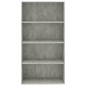 vidaXL Bücherregal 4 Fächer Betongrau 80x30x151,5 cm Holzwerkstoff vidaXL Bücherregal 4 Fächer Betongrau 80x30x151,5 cm Holzwerkstoff