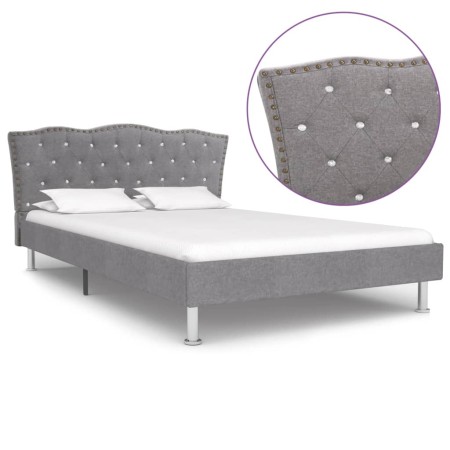 vidaXL Bettgestell Hellgrau Stoff 120×200 cm