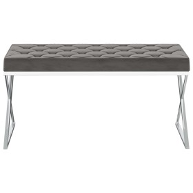 vidaXL Bank 97 cm Grau Samt und Edelstahl