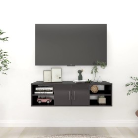 vidaXL Wandregal Hochglanz-Grau 102x30x29 cm Holzwerkstoff