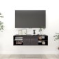 vidaXL Wandregal Hochglanz-Grau 102x30x29 cm Holzwerkstoff