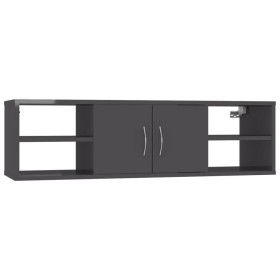 vidaXL Wandregal Hochglanz-Grau 102x30x29 cm Holzwerkstoff