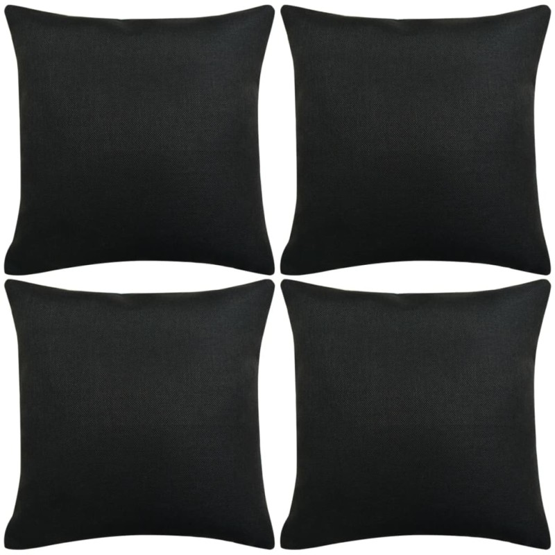 vidaXL Kissenbezüge 4 Stk. Leinenoptik Schwarz 40x40 cm vidaXL Kissenbezüge 4 Stk. Leinenoptik Schwarz 40x40 cm
