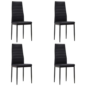 vidaXL Esszimmerstühle 4 Stk. Schwarz Kunstleder 