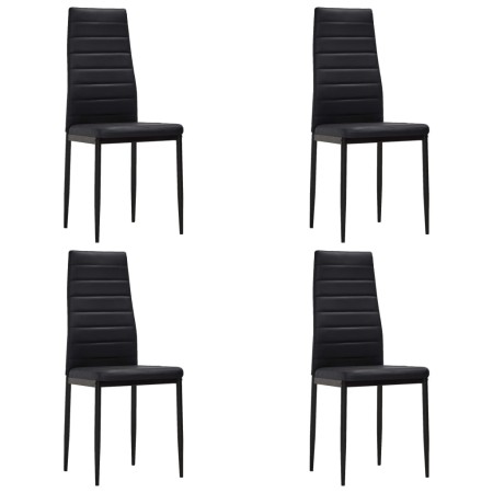 vidaXL Esszimmerstühle 4 Stk. Schwarz Kunstleder 
