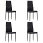 vidaXL Esszimmerstühle 4 Stk. Schwarz Kunstleder vidaXL Esszimmerstühle 4 Stk. Schwarz Kunstleder