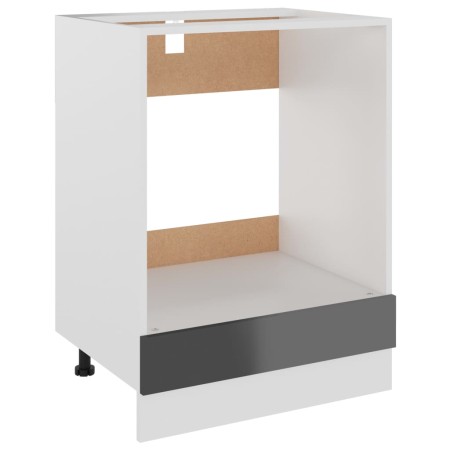 vidaXL Herdumbauschrank Hochglanz-Grau 60x46x81,5 cm Holzwerkstoff