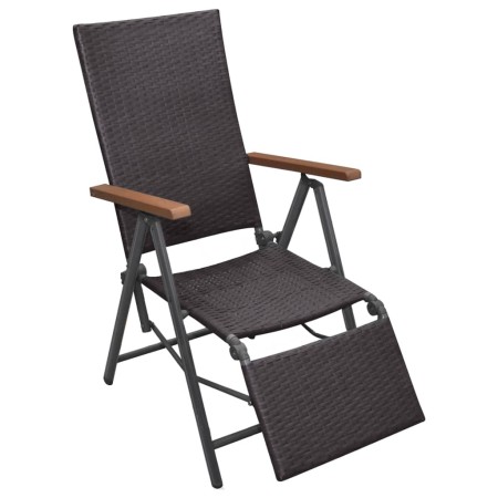 vidaXL Liegestuhl Poly Rattan Braun