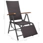 vidaXL Liegestuhl Poly Rattan Braun vidaXL Liegestuhl Poly Rattan Braun