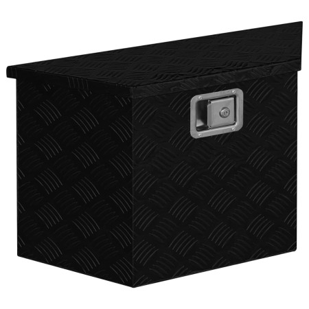 vidaXL Aluminiumkiste 70×24×42 cm Trapezförmig Schwarz
