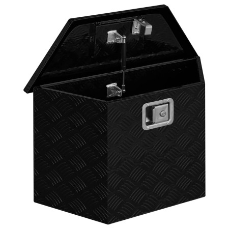 vidaXL Aluminiumkiste 70×24×42 cm Trapezförmig Schwarz