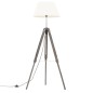 vidaXL Stativlampe Grau und Weiß Teak Massivholz 141 cm vidaXL Stativlampe Grau und Weiß Teak Massivholz 141 cm