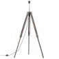 vidaXL Stativlampe Grau und Weiß Teak Massivholz 141 cm vidaXL Stativlampe Grau und Weiß Teak Massivholz 141 cm