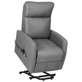vidaXL Massagesessel mit Aufstehhilfe Hellgrau Stoff