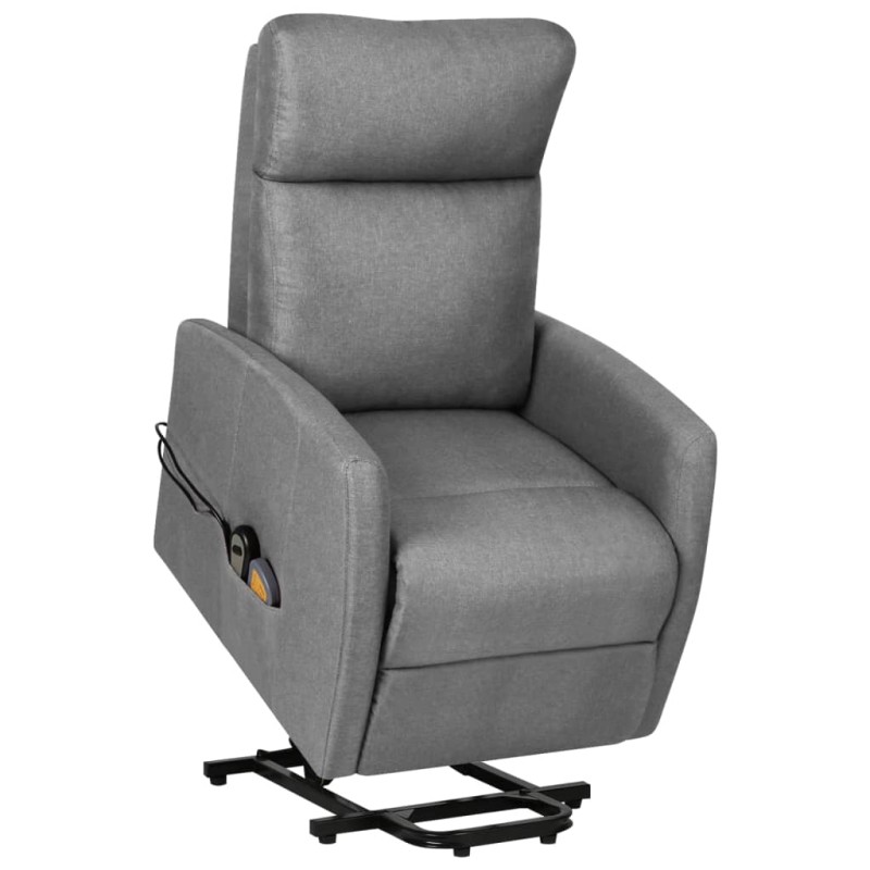 vidaXL Massagesessel mit Aufstehhilfe Hellgrau Stoff vidaXL Massagesessel mit Aufstehhilfe Hellgrau Stoff