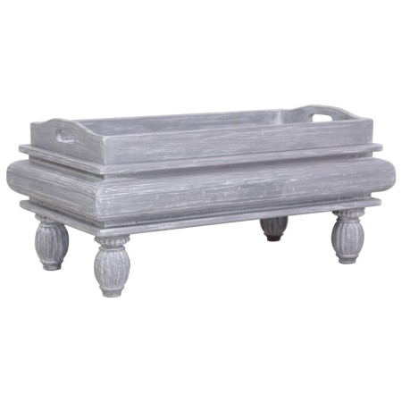 vidaXL Couchtisch Grau 90 x 50 x 40 cm Massivholz Mahagoni 