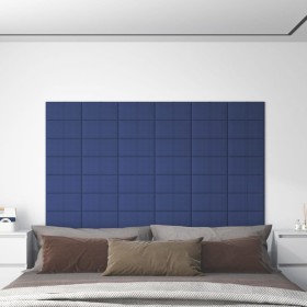 vidaXL Wandpaneele 12 Stk. Blau 30x15 cm Stoff 0,54 m²