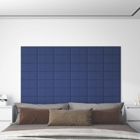vidaXL Wandpaneele 12 Stk. Blau 30x15 cm Stoff 0,54 m²