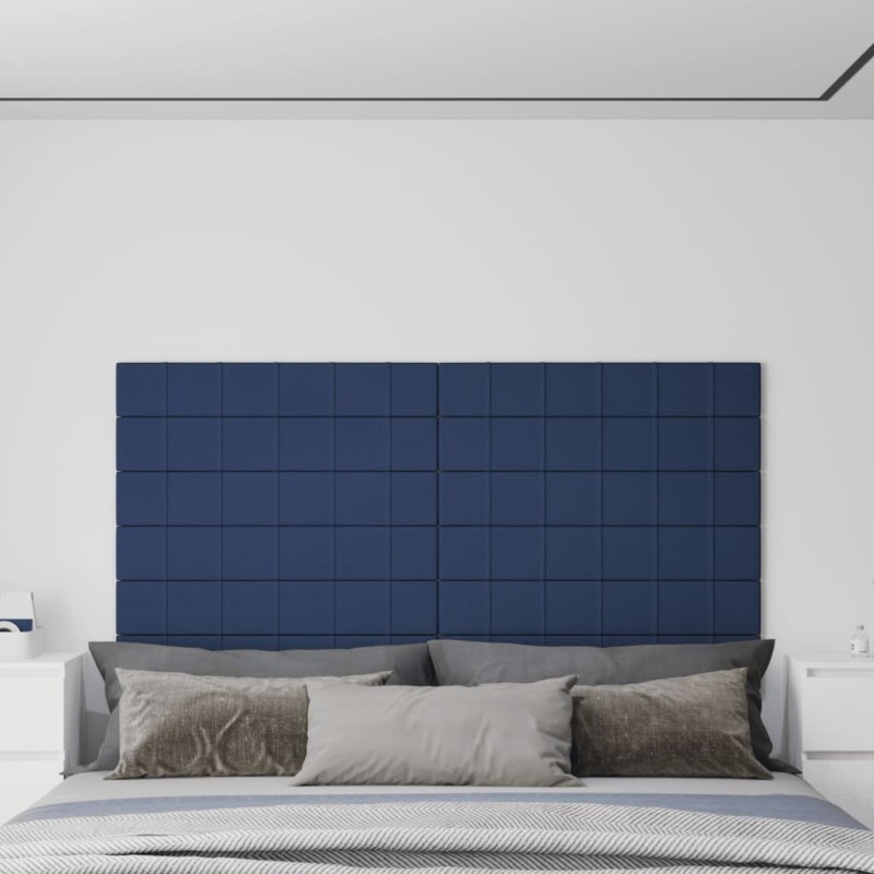 vidaXL Wandpaneele 12 Stk. Blau 90x15 cm Stoff 1,62 m² vidaXL Wandpaneele 12 Stk. Blau 90x15 cm Stoff 1,62 m²