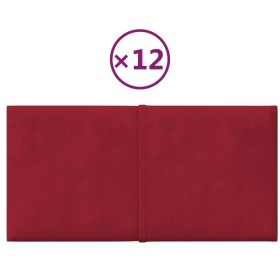 vidaXL Wandpaneele 12 Stk. Weinrot 30x15 cm Samt 0,54 m²