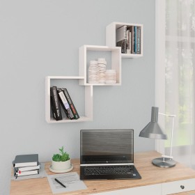 vidaXL Cube Wandregale Hochglanz-Weiß 68x15x68 cm Holzwerkstoff