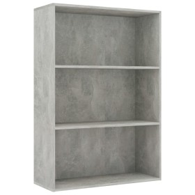 vidaXL Bücherregal 3 Fächer Betongrau 80x30x114 cm Holzwerkstoff