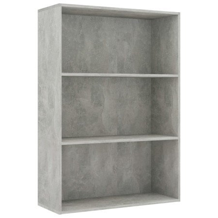 vidaXL Bücherregal 3 Fächer Betongrau 80x30x114 cm Holzwerkstoff