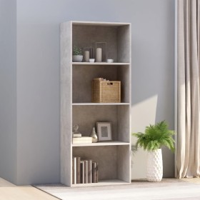 vidaXL Bücherregal 4 Fächer Betongrau 60x30x151,5 cm Holzwerkstoff