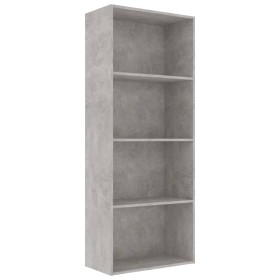 vidaXL Bücherregal 4 Fächer Betongrau 60x30x151,5 cm Holzwerkstoff