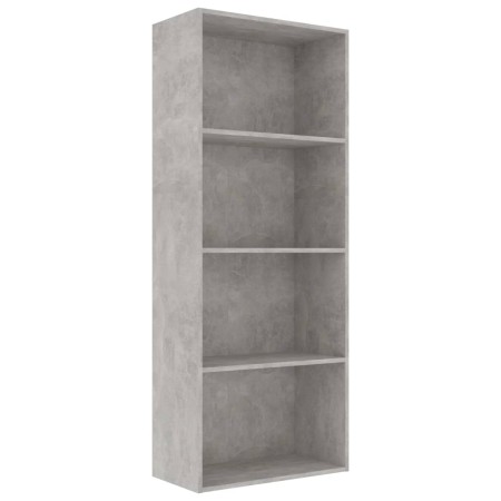 vidaXL Bücherregal 4 Fächer Betongrau 60x30x151,5 cm Holzwerkstoff