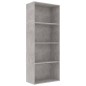 vidaXL Bücherregal 4 Fächer Betongrau 60x30x151,5 cm Holzwerkstoff vidaXL Bücherregal 4 Fächer Betongrau 60x30x151,5 cm Holzwerkstoff