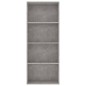 vidaXL Bücherregal 4 Fächer Betongrau 60x30x151,5 cm Holzwerkstoff vidaXL Bücherregal 4 Fächer Betongrau 60x30x151,5 cm Holzwerkstoff