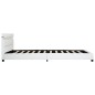 vidaXL Bettgestell mit LED Weiß Kunstleder 160×200 cm vidaXL Bettgestell mit LED Weiß Kunstleder 160×200 cm