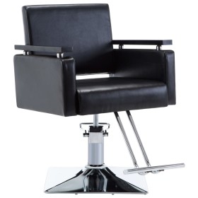 vidaXL Friseurstuhl Kunstleder Schwarz