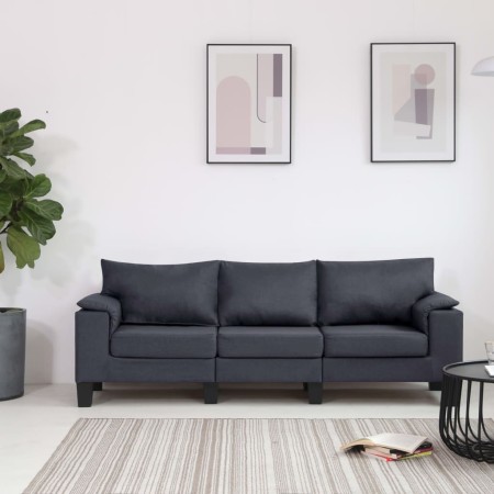 vidaXL 3-Sitzer-Sofa Dunkelgrau Stoff 