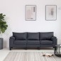 vidaXL 3-Sitzer-Sofa Dunkelgrau Stoff vidaXL 3-Sitzer-Sofa Dunkelgrau Stoff