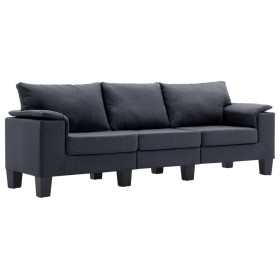 vidaXL 3-Sitzer-Sofa Dunkelgrau Stoff 