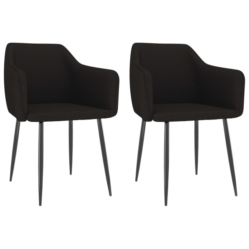 vidaXL Esszimmerstühle 2 Stk. Schwarz Stoff vidaXL Esszimmerstühle 2 Stk. Schwarz Stoff