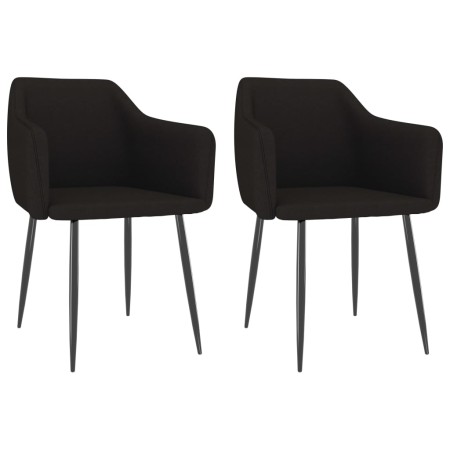 vidaXL Esszimmerstühle 2 Stk. Schwarz Stoff
