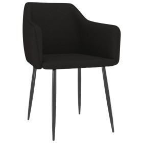 vidaXL Esszimmerstühle 2 Stk. Schwarz Stoff