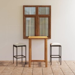3-tlg. Gartenbar-Set mit Kissen Braun