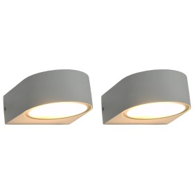 vidaXL Außenwandleuchten 2 Stk. 11 W Weiß Rund 